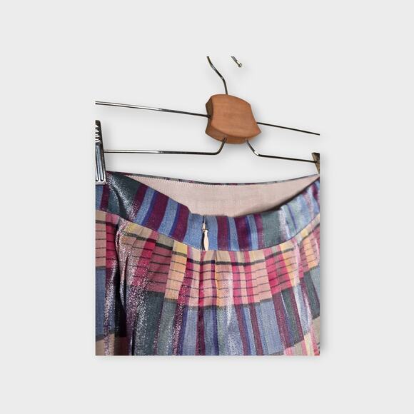 NEW J Crew Womens Pleated Midi Skirt Shimmering Plaid 6 Preppy Academia - Picture 8 of 10